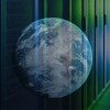 stock image of Earth with data centre overlayed on top