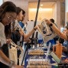Students check in and receive materials at the Natural Sciences Undergraduate Research Symposium (NSURS) at Rice University’s BioScience Research Collaborative.