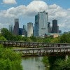 Houston skyline with bayou
