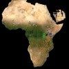 A map of Africa, with dots representing study sites spread over the bottom two-thirds of the continent