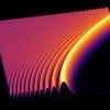 representation of curving beam against black background 