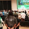 Attendees gather inside Rice University’s Bioscience Research Collaborative for the “Real Men Real Talk” mental wellness conference, part of a two-day event focused on Black men’s health and community connection.