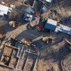 Stock image depicting aerial view of a construction site.  