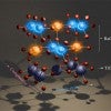 A compound with atoms represented in different colors. 