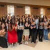 RESP students pose with Rice President Reginald DesRoches 