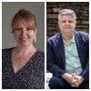 A headshot of a white woman and another of a white male 