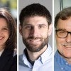 Three headshots show a smiling woman, a smiling middle aged man, and a smiling older man