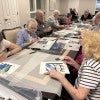 A group of Belmont residents attend a painting course as part of Rice University's Lifelong University program. 
