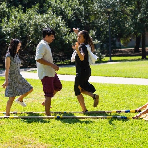 Dancers from the Filipino Young Professionals of Houston performed folk dances on the central quad Oct. 8.